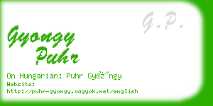 gyongy puhr business card